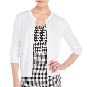 Cable and Gauge White Cardigan